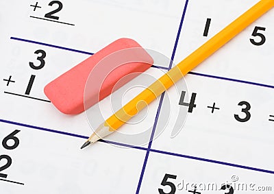 Math Homework Stock Photo