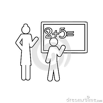 math lesson icon. Element of back to school for mobile concept and web apps icon. Outline, thin line icon for website design and Stock Photo