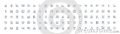 Math line icons collection. Algebra, Geometry, Calculus, Trigonometry, Statistics, Analytics, Arithmetics vector and Vector Illustration