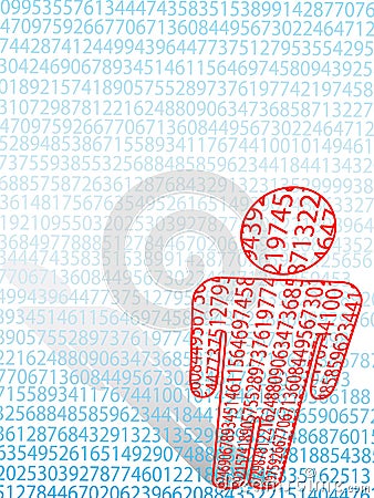 Math man symbol of arithmetic numerical data Vector Illustration