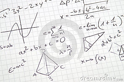 Math notes Stock Photo