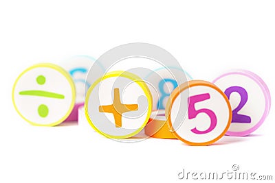 Math Number colorful on white background Stock Photo