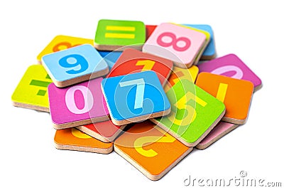 Math number colorful, education study mathematics learning teach concept Stock Photo