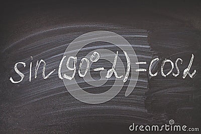 Math physics formulas and symbol on black background. Stock Photo