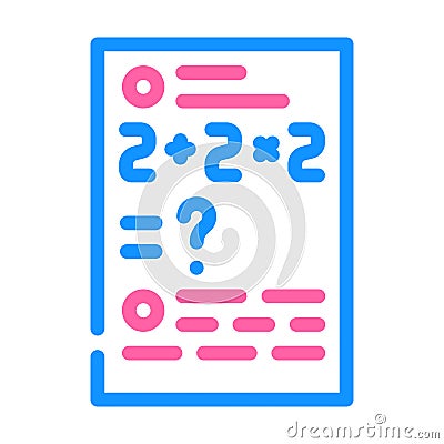 math problems color icon vector illustration color Vector Illustration