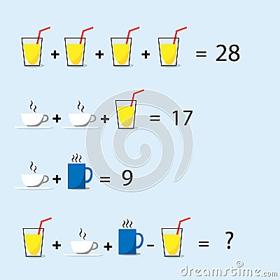 Math Puzzle, Decision Making, Solve Trick Question Vector Illustration