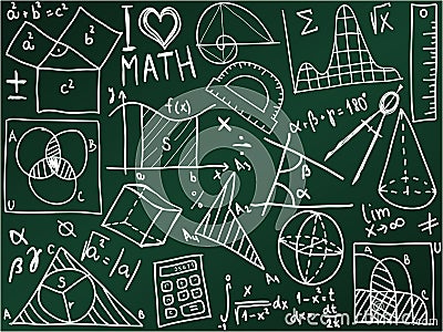 Math school board Vector Illustration