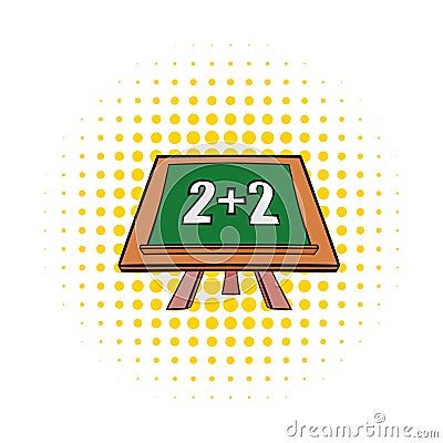 Math simple equation on chalk board icon Stock Photo