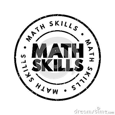 Math Skills text stamp, concept background Stock Photo