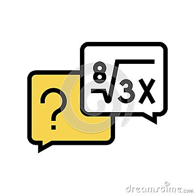Math solving geek color icon vector illustration Vector Illustration