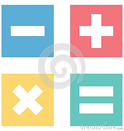 math symbols, calculation Color Isolated Vector Icon that can be easily modified or edit Vector Illustration