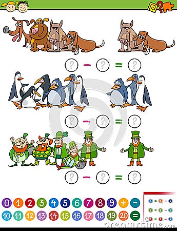 Math task for preschool children Vector Illustration