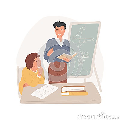 Math tutor isolated cartoon vector illustrations. Vector Illustration