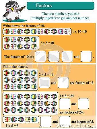 Mathematic Factors Vector Illustration