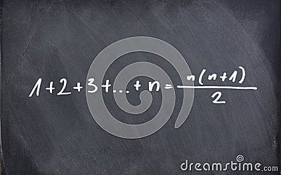 Mathematic formula on chalkboard Stock Photo