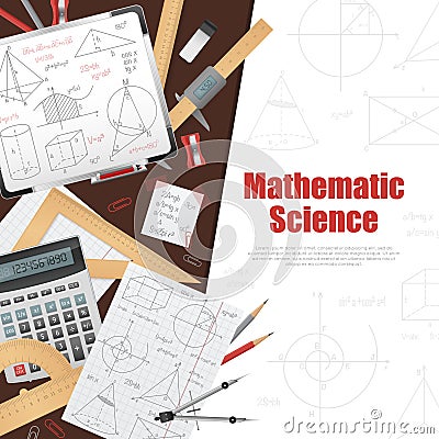 Mathematic Science Background Poster Vector Illustration