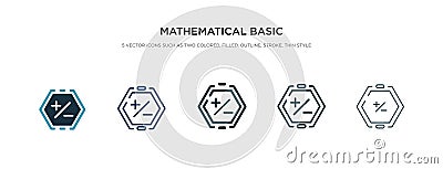 Mathematical basic icon in different style vector illustration. two colored and black mathematical basic vector icons designed in Vector Illustration