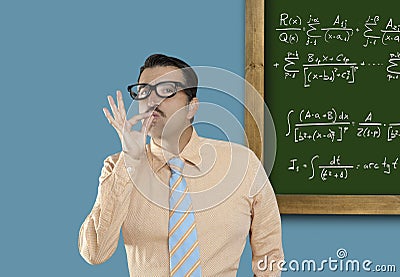 Mathematical formula genius nerd geek easy resolve Stock Photo
