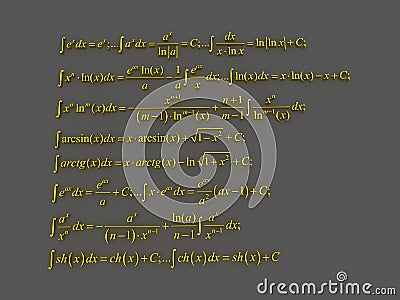 Mathematical formulas. Stock Photo