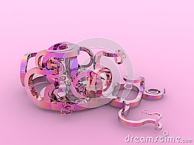 Mathematical Morphology 3D System - 3D Image Tentacles Aesthetic Template - Generative Plexus Graphic Design Stock Photo
