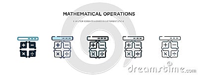 Mathematical operations icon in different style vector illustration. two colored and black mathematical operations vector icons Vector Illustration