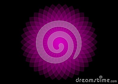 Mathematical symbol, purple lotus logo. Mandala design. Flower of Life. Sacred Geometry. Pattern of rotating circles. Balance Vector Illustration