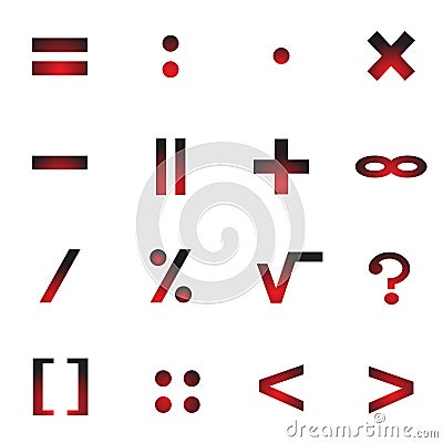 Mathematical symbols of an icon. Vector Illustration