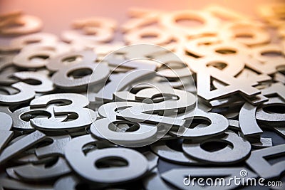 Mathematics abstract background made with solid numbers Stock Photo