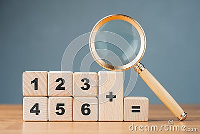 Mathematics addition numbers Stock Photo