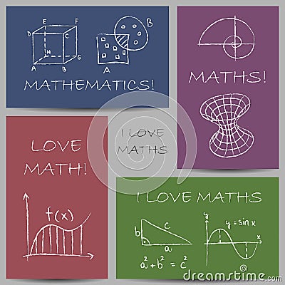 Mathematics chalky banners Vector Illustration