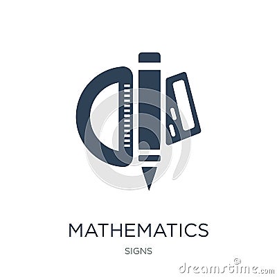 mathematics icon in trendy design style. mathematics icon isolated on white background. mathematics vector icon simple and modern Vector Illustration