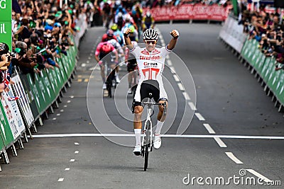 Mathieu van der poel wins stage 4 of the Tour of Britain 2019 Editorial Stock Photo