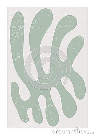 Matisse inspired contemporary collage poster with abstract organic shapes Vector Illustration