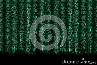 Matrix background with the green symbols Stock Photo