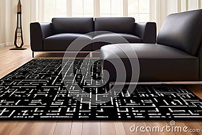 matrix code rug design a rug patterned with matrix code integra Stock Photo
