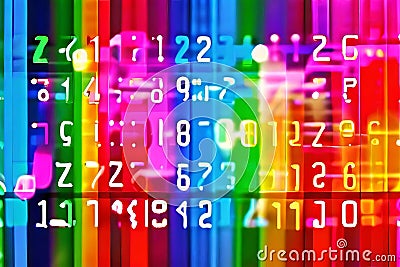 matrix code spectrum a colorful version of the matrix code with Stock Photo