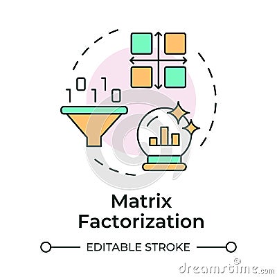 Matrix factorization multi color concept icon Vector Illustration
