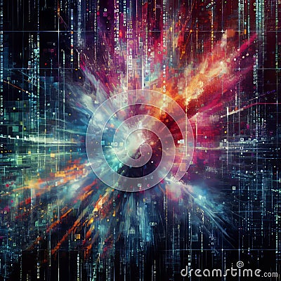 Matrix Mashup Matrix Code A digital art piece featuring a matrix Stock Photo