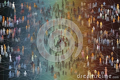 A matrix of people and relationships with each persons role in the family linked to one another in an everexpanding Stock Photo