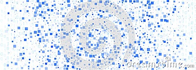 Matrix Vector. White Binary Background. Blue Vector Illustration