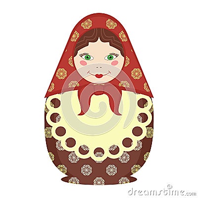 Matryoshka doll traditional russian souvenir on white Stock Photo