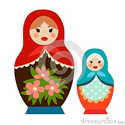 Matryoshka doll vector illustration. Russian tradicional symbol. Vector Illustration
