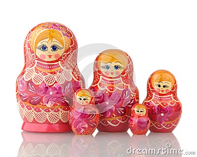 Matryoshka - A Russian Nested Dolls Stock Photo