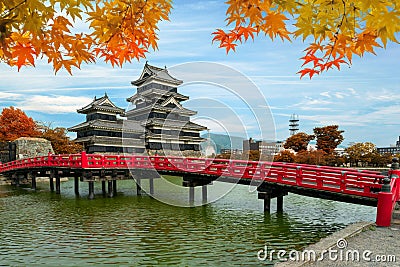 Matsumoto Castle in Autumn at Matsumoto city, Nagano prefecture, Japan. Beautiful autumn in Japan. Stock Photo