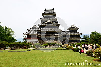 Matsumoto Castle, black historic wooden castle in Matsumoto, Nagano, Japan Editorial Stock Photo