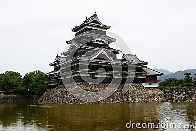 Matsumoto Castle, black historic wooden castle in Matsumoto, Nagano, Japan Stock Photo