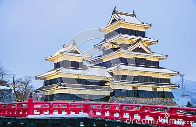 Matsumoto Castle Crow Castle in Nagono city, Japan.Castle in Editorial Stock Photo