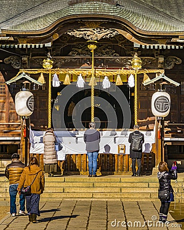 Urban Shintoism Temple, Matsumoto, Japan Editorial Stock Photo