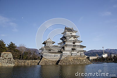 Matsumoto Samurai Castle and Moat Stock Photo