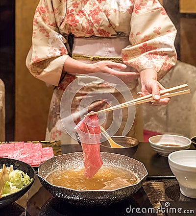 Matsusaka beef Shabu Stock Photo